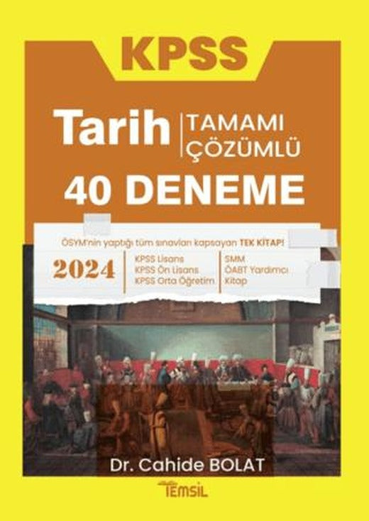 KPSS Tarih 40 Deneme Tamamı Çözümlü | Temsil Kitap (Ciltsiz)