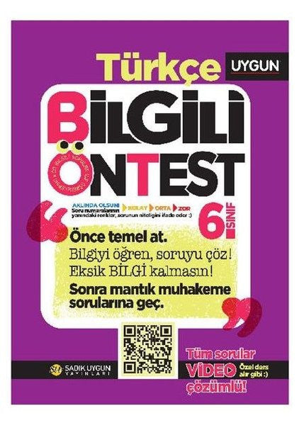 6.Sınıf Bilgili Ön Test Türkçe - Kolektif kitap kapağı