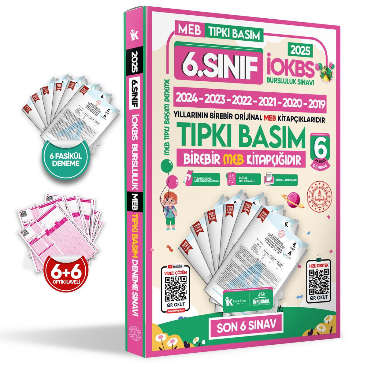 2025 6.Sınıf YENİ SİSTEM İOKBS BURSLULUK Tıpkı Basım ve Sarmal Deneme Seti Türkiye Geneli D. Çözümlü kitap kapağı