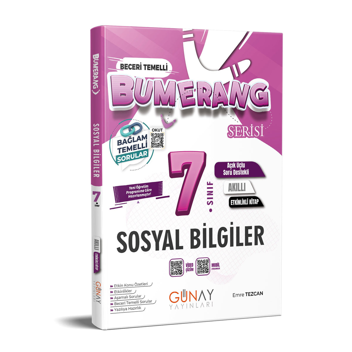 7. Sınıf Bumerang Etkinlikli Sosyal Bilgiler Günay Yayınları kitap kapağı
