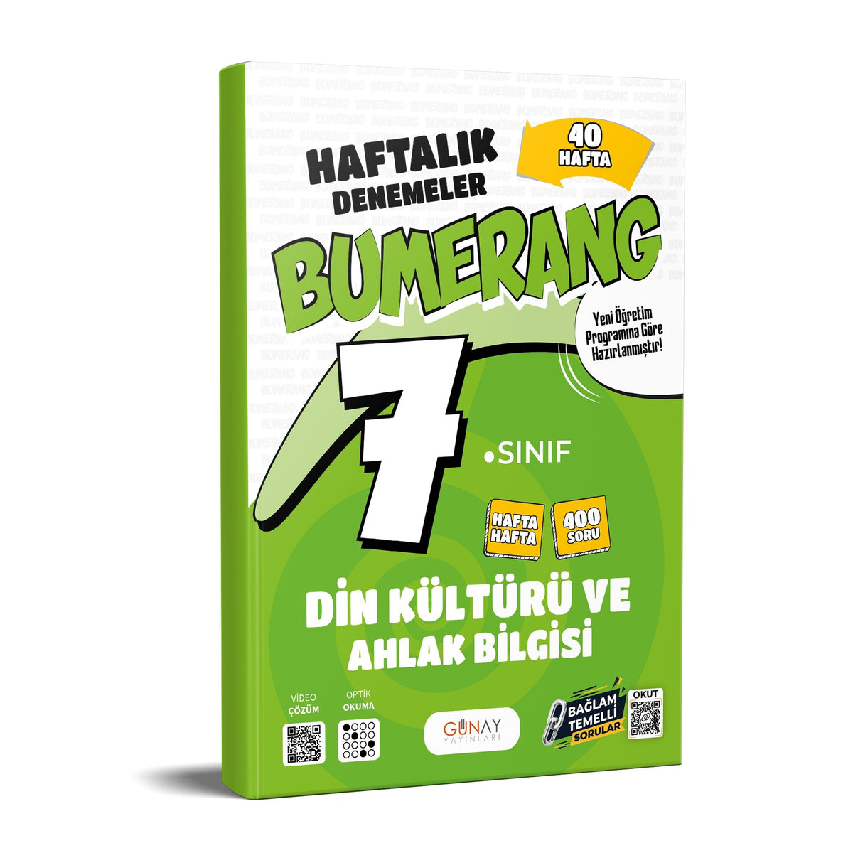 7. Sınıf Bumerang Haftalık Din Kültürü ve Ahlak Bilgisi Denemeleri Günay Yayınları kitap kapağı
