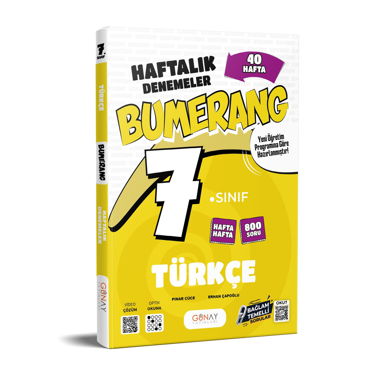 7. Sınıf Bumerang Haftalık Türkçe Denemeleri Günay Yayınları kitap kapağı