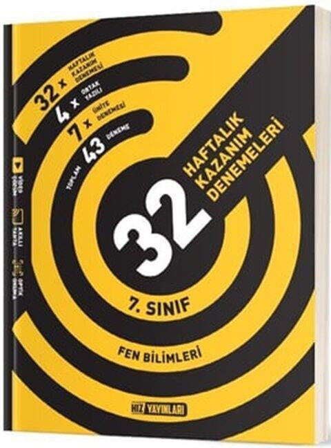 7. Sınıf Fen Bilimleri 32 Haftalık Kazanım Denemeleri Hız Yayınları - Kolektif kitap kapağı