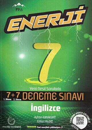 7. Sınıf İngilizce Enerji 7+7 Deneme Sınavı - Ayhan Karakurt kitap kapağı