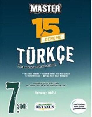 7. Sınıf Türkçe Master 15 Türkçe Deneme - Ramazan Dağlı kitap kapağı