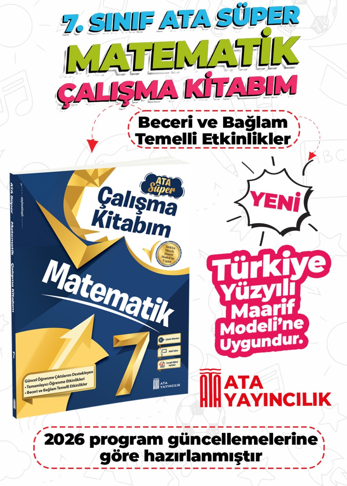 7. Sınıf Matematik Ata Süper Çalışma Kitabım Yeni kitap kapağı
