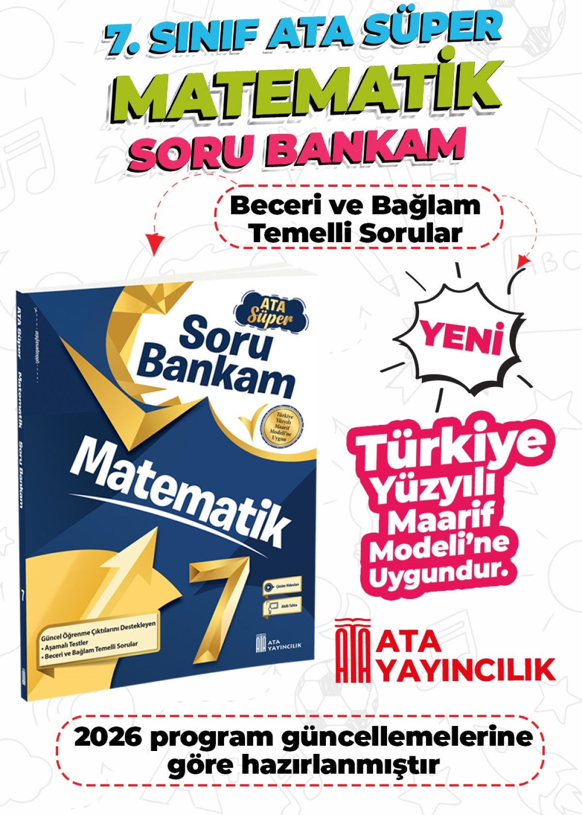 7. Sınıf Matematik Ata Süper Soru Bankam Yeni kitap kapağı