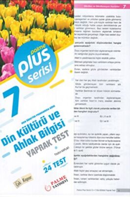Palme Yayınları 7. Sınıf Din Kültürü ve Ahlak Bilgisi Plus Serisi Yaprak Test - Tayfun Kaplan kitap kapağı