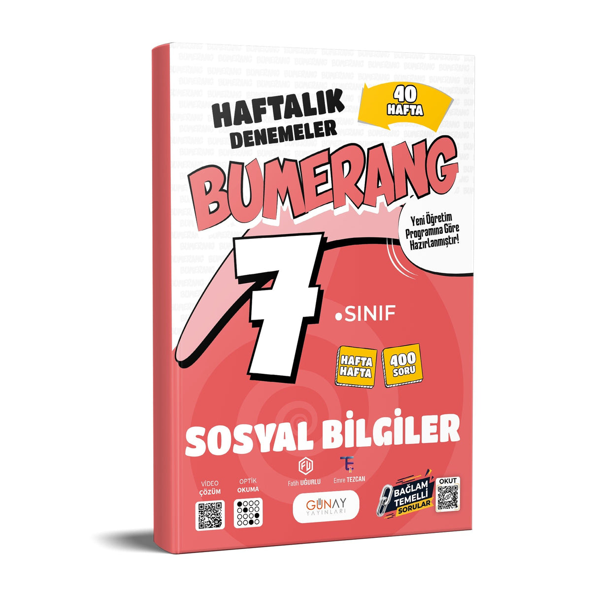 7. Sınıf Sosyal Bilgiler Bumerang Haftalık Denemeler Günay Yayınları kitap kapağı
