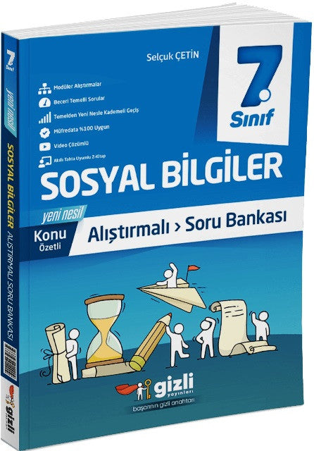 7. Sınıf Sosyal Bilgiler Konu Anlatımlı Alıştırmalı Soru Bankası 2025 - Selçuk Çetin kitap kapağı