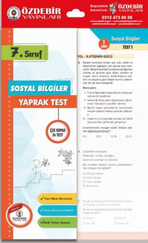 7. Sınıf Sosyal Bilgiler Yaprak Test - Kolektif kitap kapağı