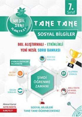 7. Sınıf Yeşil Tane Tane Sosyal Bilgiler Soru Bankası - Ahmet Kartal kitap kapağı