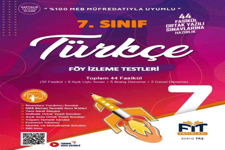 Fit Yayınları 7. SINIF TÜRKÇE FÖY İZLEME TESTLERİ kitap kapağı