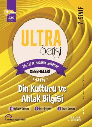 7. Sınıf Din Kültürü Ve Ahlak Bilgisi Ultra Serisi Denemeleri 43 Föy Palme Yayınları - Kezban Sözen Taşkın kitap kapağı