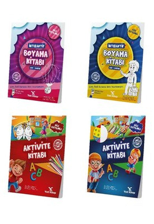 4-6 Yaş Okul Öncesi Aktivite Seti - 4 Kitap Takım | Yeti Kitap (İnce Kapak)
