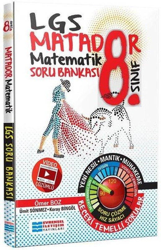 8.Sınıf Matematik Matador Video Çözümlü Soru Bankası | Evrensel İletişim Yayınları (İnce Kapak)
