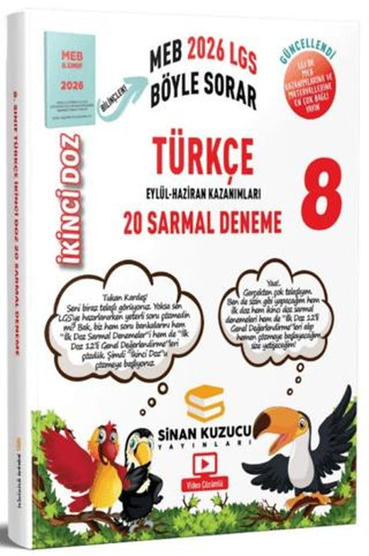 2026 8. Sınıf Türkçe İkinci Doz Sarmal Branş Denemeleri | Sinan Kuzucu Yayınları (Ciltsiz)