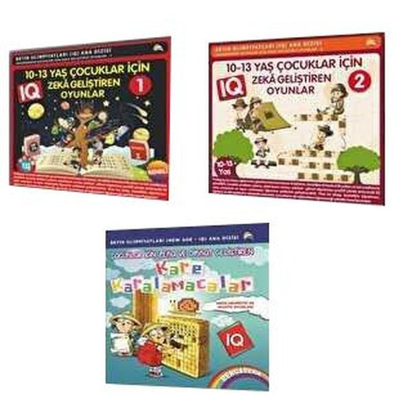 9-10-11-12-13 Yaş ve Üstü Çocuklar Için IQ Zeka - Dikkat Geliştiren Akıl Oyunları (3 Kitap)