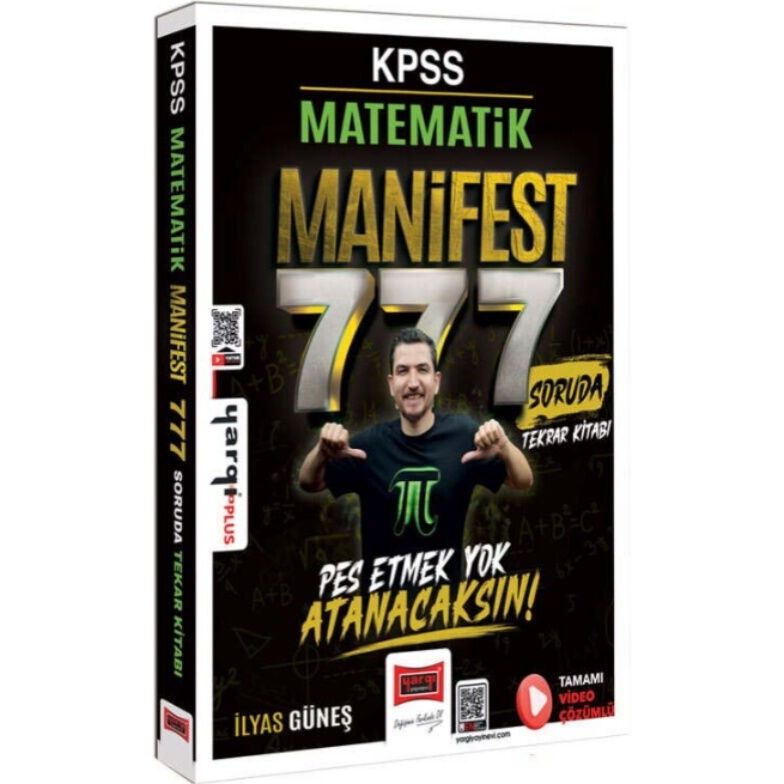 KPSS Matematik Manifest Serisi 777 Soruda Tamamı Video Çözümlü Tekrar Kitabı | Yargı Yayınevi (Ciltsiz)