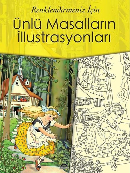 Ünlü Masalların İllüstrasyonları - Renklendirmeniz İçin | Maya Kitap (İnce Kapak)