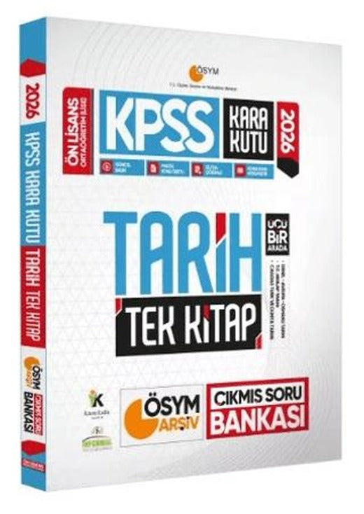 2026 KPSS Önlisans/Ortaöğretim Kara Kutu Tarih Tek Kitap ÖSYM Arşiv Çıkmış Soru Bankası Konu Özetli Dijital Çözümlü
