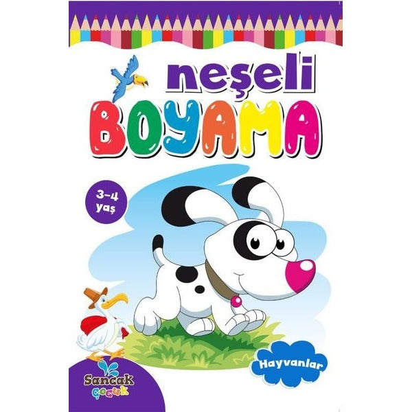 Neşeli Boyama - Hayvanlar | Sancak Çocuk (Ciltsiz)
