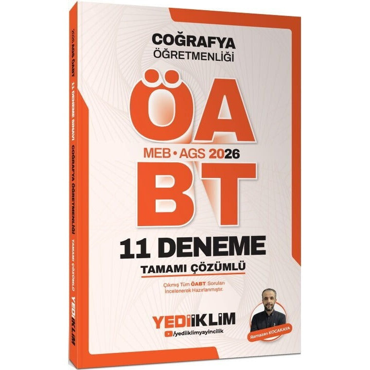 2026 MEB AGS ÖABT Coğrafya Öğretmenliği Tamamı Çözümlü 11 Deneme | Yediiklim Yayınları (Ciltsiz)