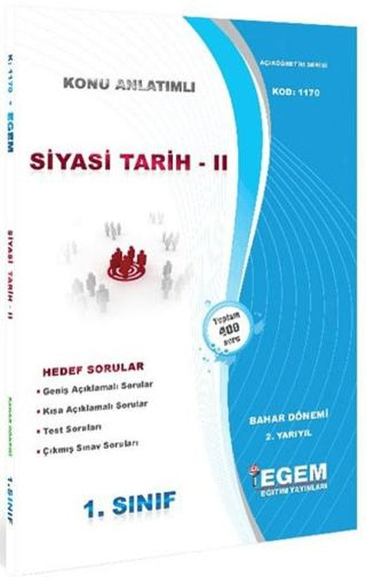 1. Sınıf 2. Yarıyıl Konu Anlatımlı Siyasi Tarih 2 - Kod 1170