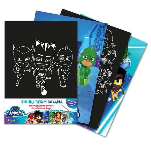 Pjmasks Sihirli Resim Boyama - Ahşap Kalem Hediyeli | Artenino Yayıncılık (İnce Kapak)