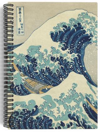 Katsushika Hokusai - The Great Wave off Kanagawa, 1829 / Spiralli Defter 05 - Çizgisiz - 100 Sayfa | Miosho - Resim 1