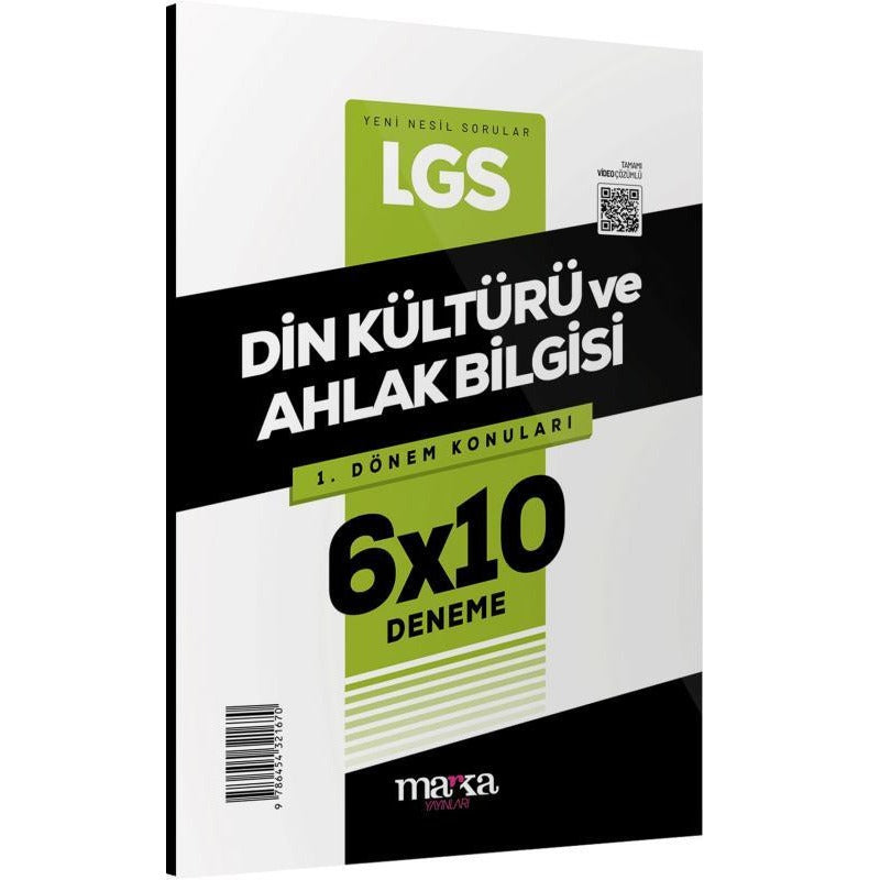 2025 LGS 1.Dönem Konuları Din Kültürü ve Ahlak Bilgisi 6 Deneme | Marka Yayınları (İnce Kapak)
