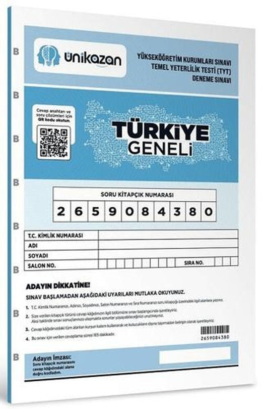 2026 YKS TYT Türkiye Geneli Ünikazan Deneme Sınavı Çözümlü | Marka Yayınları (Ciltsiz)