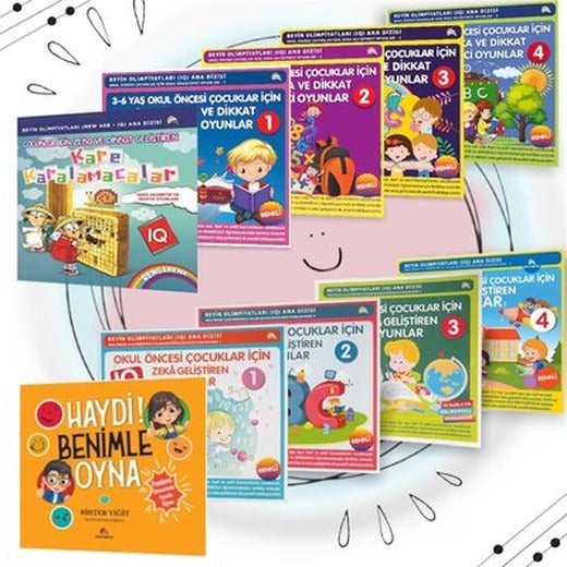 Okul Öncesi Çocuklar İçin Zeka ve Dikkat Geliştiren Rengarenk Oyunlar-Zeka Seti-10 Kitap Takım | Ekinoks (İnce Kapak)