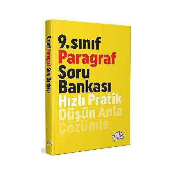 9. Sınıf Paragraf Soru Bankası | Editör (İnce Kapak)