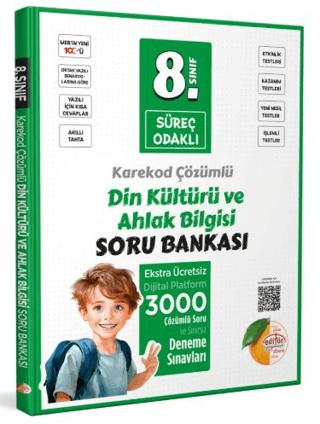 8. Sınıf Süreç Odaklı Din Kültürü ve Ahlak Bilgisi Soru Bankası - Karekod Çözümlü | Editör Yayınevi (Ciltsiz) - Resim 1