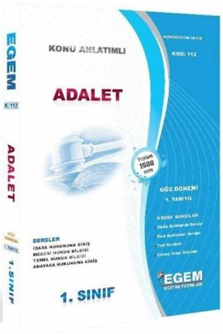 1. Sınıf 1. Yarıyıl Adalet Konu Anlatımlı Hedef Sorular - Kod 112