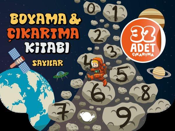 Sayılar - Boyama & Çıkartma Kitabı - 32 Adet Çıkartma | Çikolata Yayınevi (İnce Kapak) - Resim 1