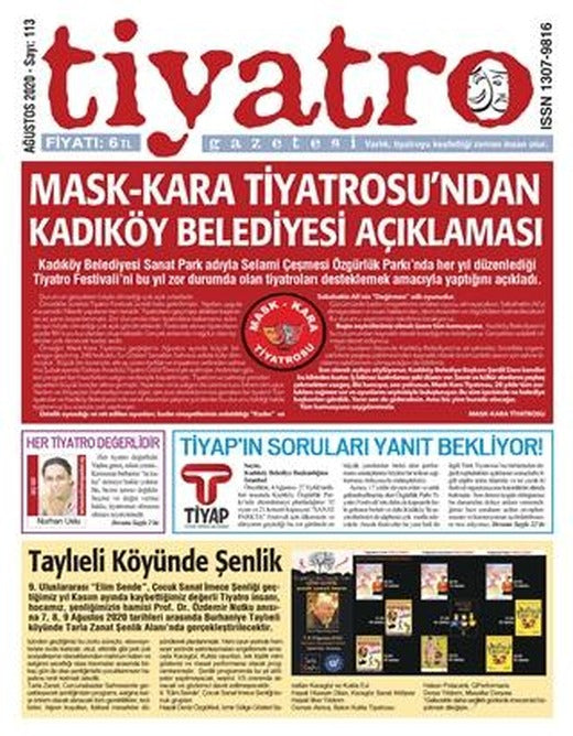Tiyatro Gazetesi Sayı: 113 Ağustos 2020 | Tiyatro Gazetesi (Ciltsiz)