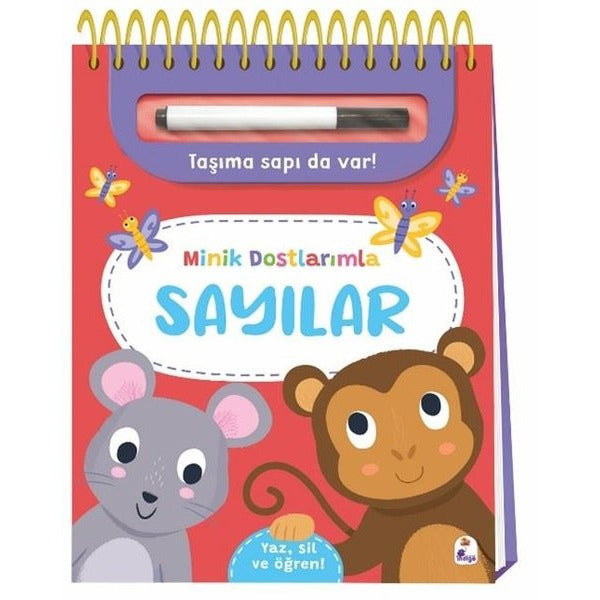 Minik Dostlarımla Sayılar - Yaz Sil ve Öğren | İndigo Çocuk (Ciltli)