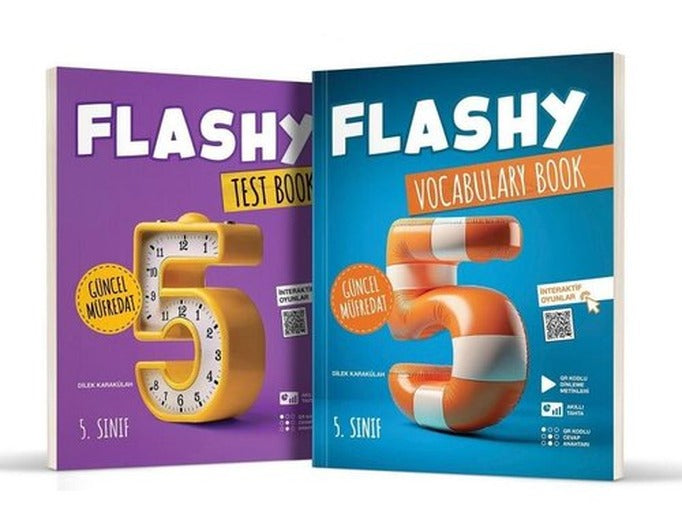 Flashy 5. Sınıf Vocabulary Book + Test Book | Hız Yayınları (İnce Kapak)