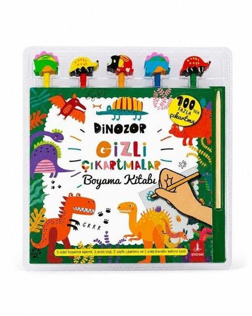 Dinozor Gizli Çıkartmalar Boyama Kitabı | Büyülü Fener (İnce Kapak)