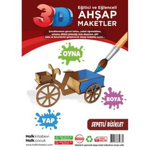 Sepetli Bisiklet Ahşap Maket | Halk Kitabevi