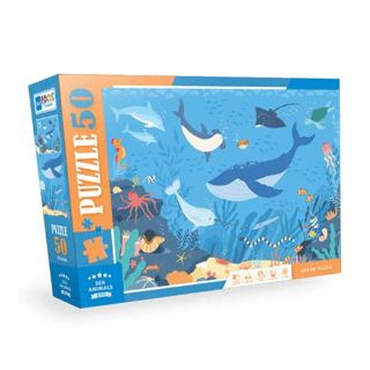 Blue Focus Sea Animals (Deniz Hayvanları) 50 Parça Puzzle BF312 | Blue Focus Yayınları