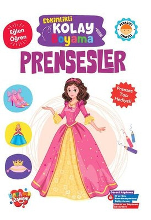 Prensesler - Etkinlikli Kolay Boyama | Boyama Zamanı Yayınları