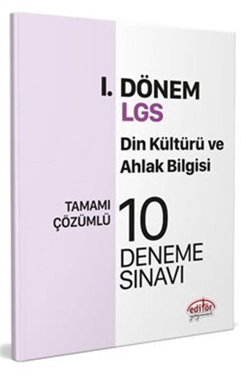 Editör Yayınları 8. Sınıf LGS Din Kültürü ve Ahlak Bilgisi 1. Dönem 10 Deneme