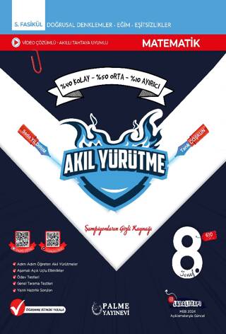 8. Sınıf Akıl Yürütme Matematik Video Çözümlü - Seda Yıldırım kitap kapağı