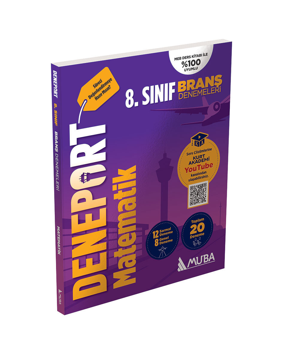 8. Sınıf Deneport Matematik Branş Denemesi Muba Yayınları kitap kapağı