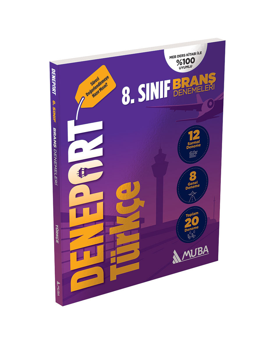 8. Sınıf Deneport Türkçe Branş Denemesi Muba Yayınları kitap kapağı