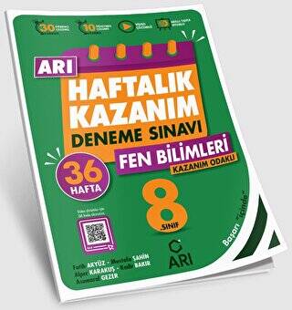 8. Sınıf Fen Bilimleri Haftalık Kazanım Denemeleri Arı Yayıncılık - Kolektif kitap kapağı