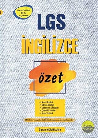 Pano Yayınevi 8. Sınıf İngilizce Özet Liselere Hazırlık - Serap Müfettişoğlu kitap kapağı